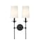 Z-Lite Emily 2 Light Wall Sconce, Matte Black & Off White 3033-2S-MB - alternate 6